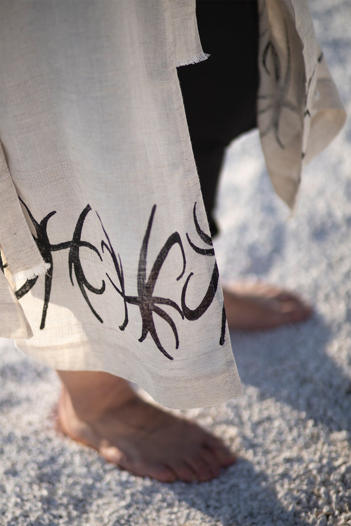 Mare Kimono - Stone-Printed Linen Hemp Blend