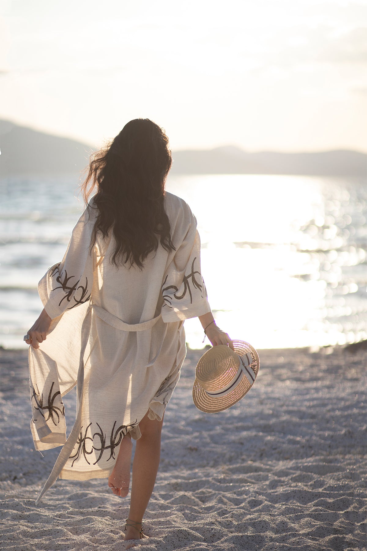 Mare Kimono - Stone-Printed Linen Hemp Blend