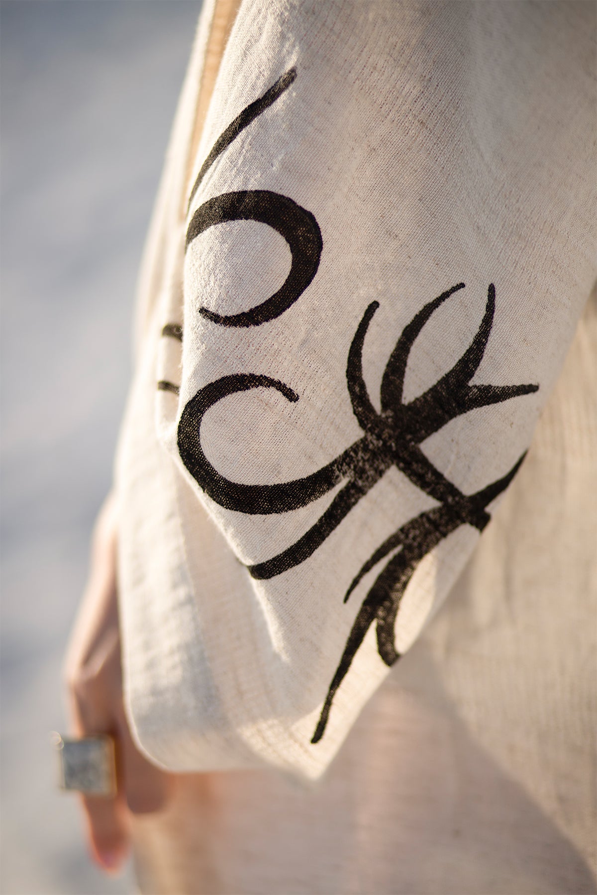 Mare Kimono - Stone-Printed Linen Hemp Blend