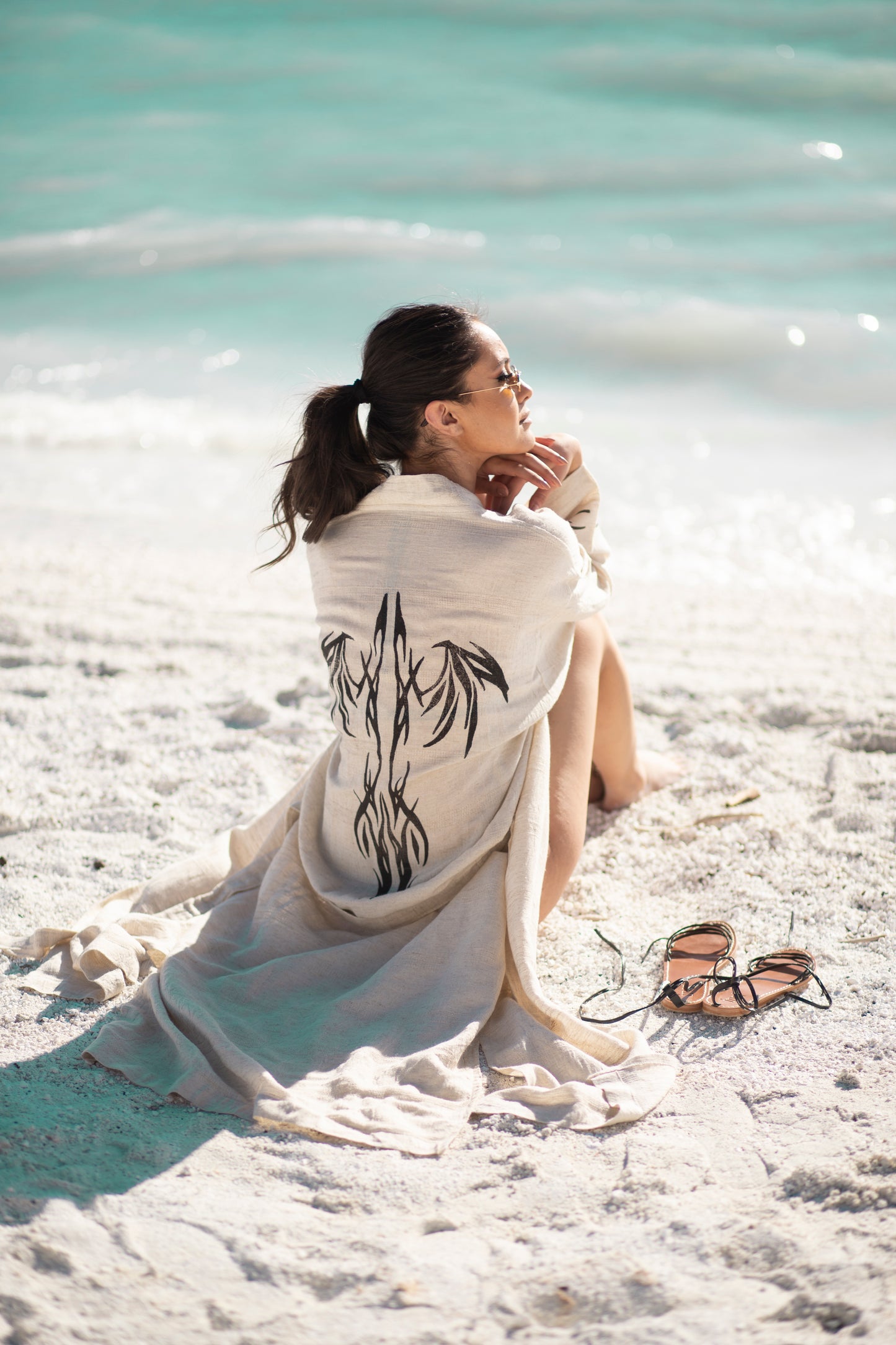 Delphi Kimono – Stone-Printed Linen Hemp Blend