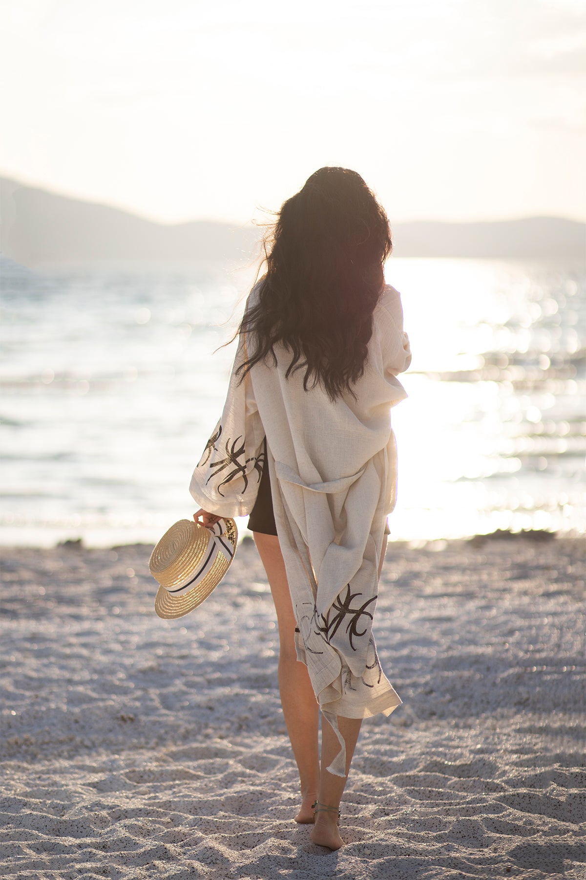 Mare Kimono - Stone-Printed Linen Hemp Blend